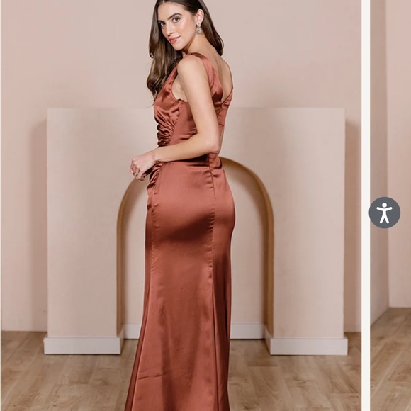 Revelry Dawson Satin Dress Cinnamon Rose size 12 - Picture 2 of 4